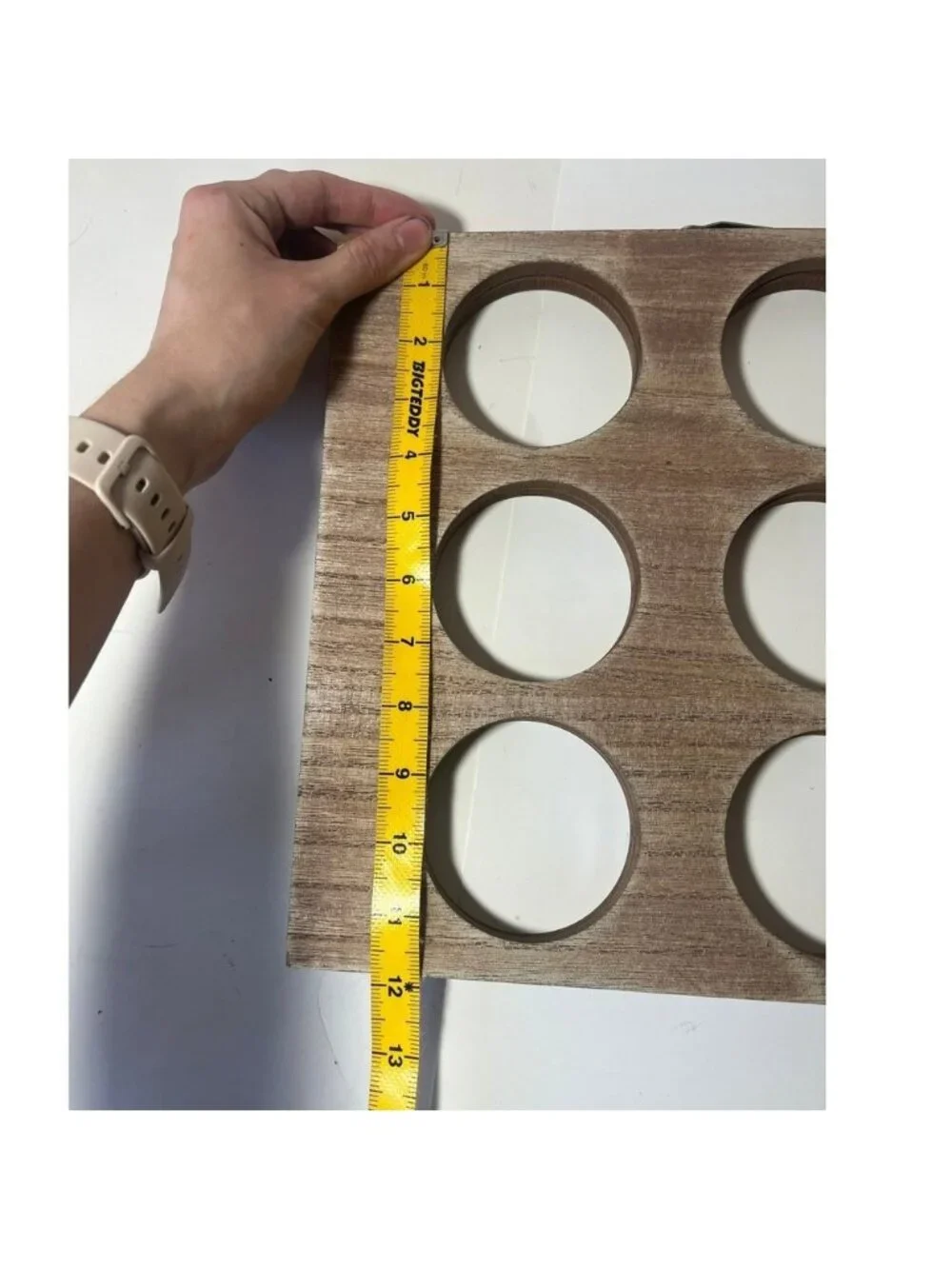Rustic Wooden 6 Slot Beer Flight Taster Tray Folding Whitewash‎ Brown Wood